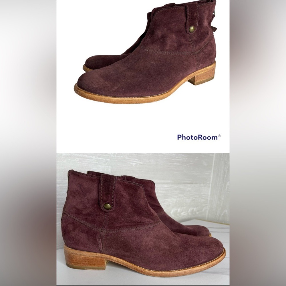 Johnston & Murphy Stephanie dark wine suede bootie